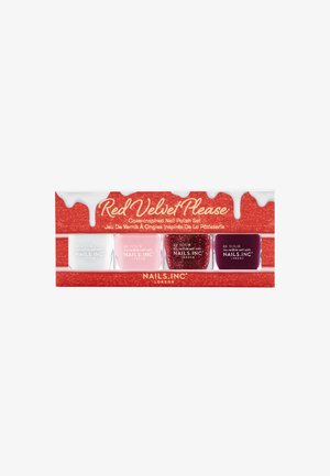 RED VELVET PLEASE NAIL POLISH GIFT SET - Nail set - bakers mews – whitepudding mill lane – soft pinksugar loaf walk – red glitterred lion court – berry