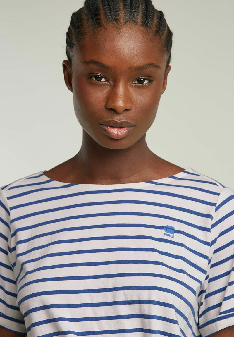 G-STAR STRIPED KNOT - T-shirt imprimé - lt chalk mid blue