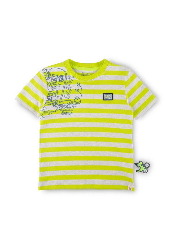 DINO - T-Shirt print - neongelb hellgrau