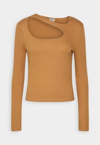 Pitkähihainen, ribattu yläosa sinapinkeltaisena, jossa on ainutlaatuinen aukko muotoilu kaula-aukossa. Valmistettu pehmeästä, venyvästä kankaasta, joka takaa istuvan ilmeen.