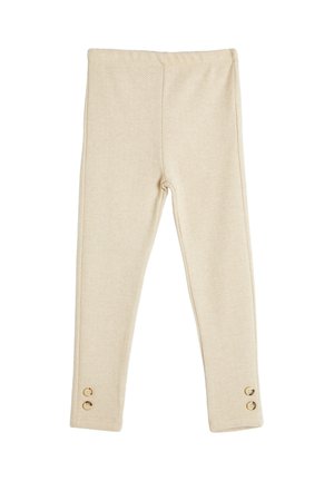 BUTTON DETAIL - Leggings - beige