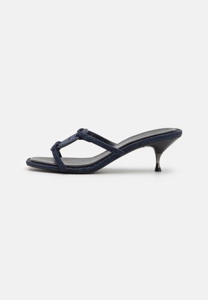 Tory Burch PAVE GEO BOMBE MILLER LOW HEEL - Natikači s peto - perfect navy