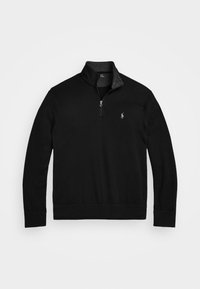 LUXURY JERSEY QUARTER ZIP PULLOVER - Pusa - black