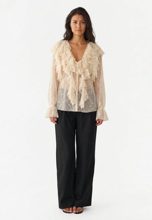 Opal Studio, OPAL STUDIO LAURA V-NECK FRILL TOP - Блуза - cream