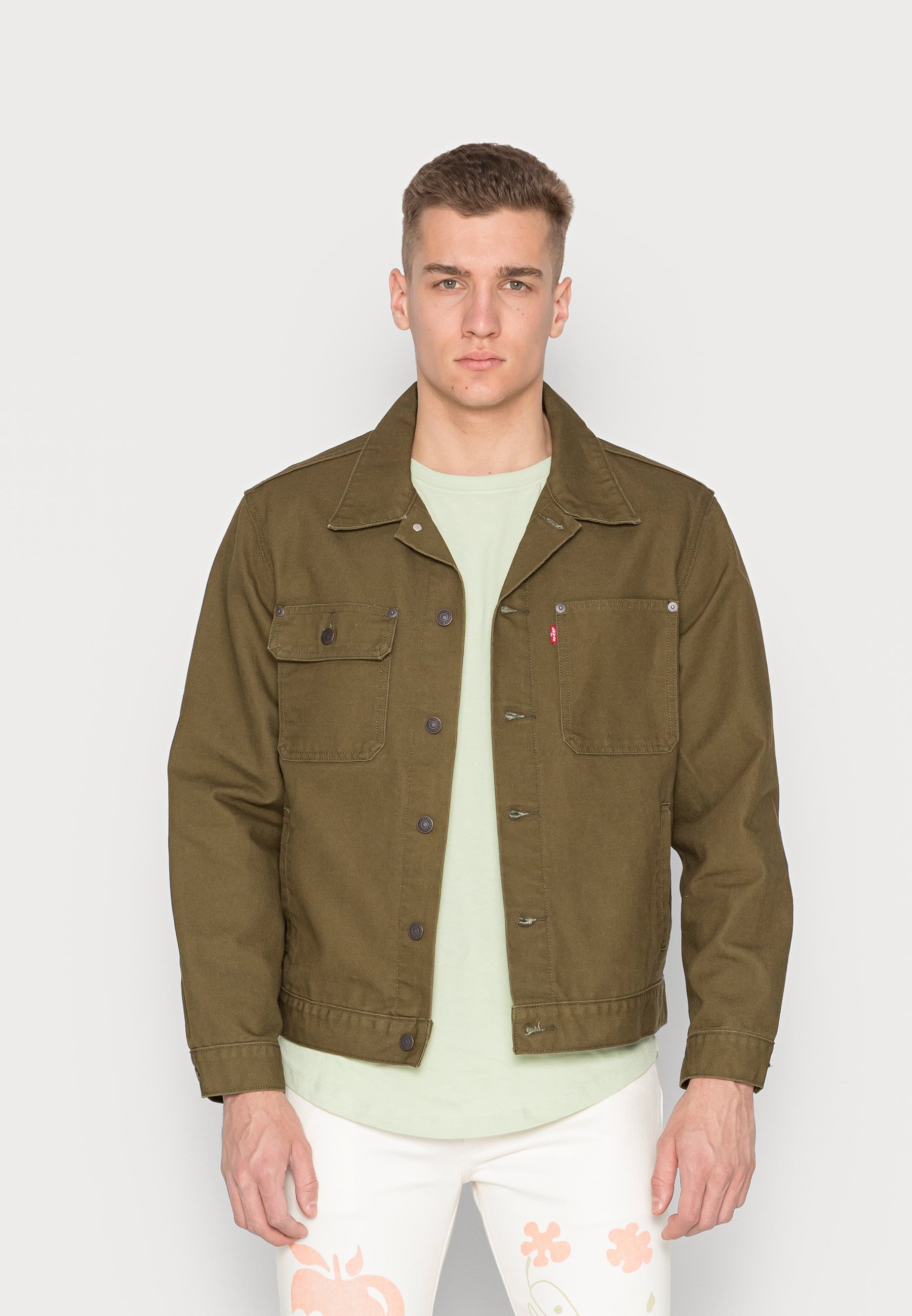 Levi's Stock Denim Trucker Jacket in Olive Green