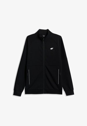 4F, 4F BLUZA DRESOWA REGULAR BEZ KAPTURA MĘSKA - Trainingsjacke - deep black