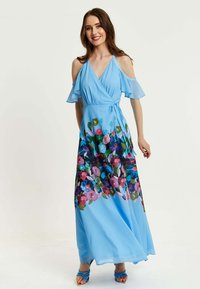 Liquorish FLORAL PRINT WITH FRILL DETAILS IN  - Maxi dress - blue