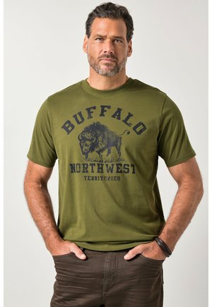 HALF SLEEVE CHEST PRINT - Camiseta estampada - dark khaki