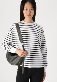 Abercrombie & Fitch Top s dlouhým rukávem - dark blue/white