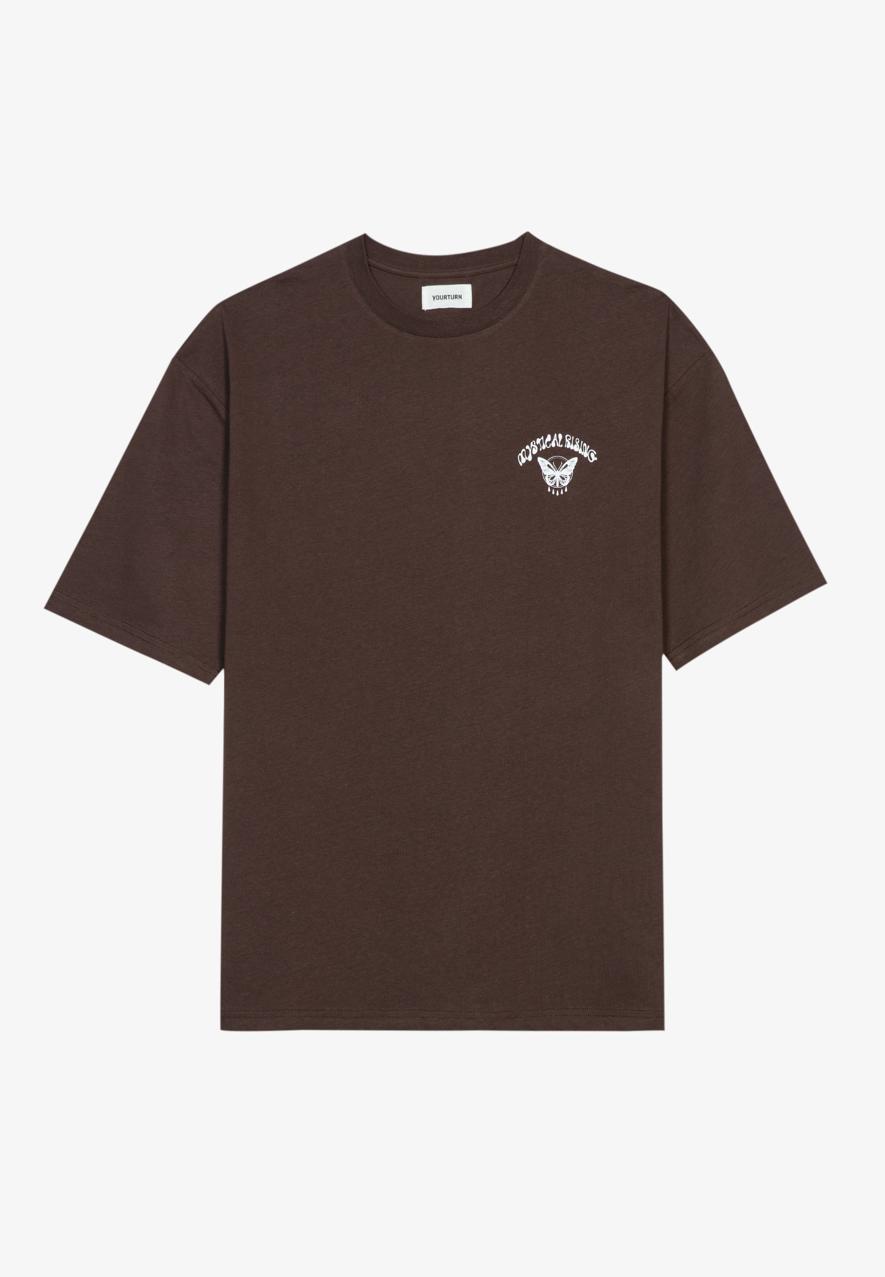 Brown printed tee