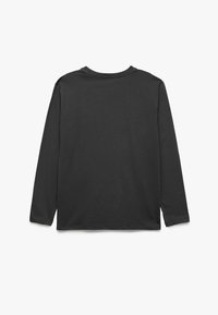 Langarmshirt van donkergrijze katoen, met een ronde hals en een eenvoudig, ongekunsteld ontwerp aan de achterkant. Gladde textuur, ontspannen pasvorm.