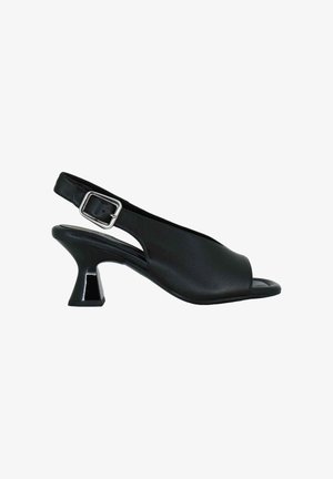 Unisa, SANDALI SLINGBACK IN PELLE NERA - Sandalias - black