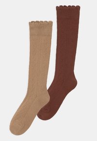 TRAFORATO 2 PACK UNISEX - Knee high socks - camel/mahagoni
