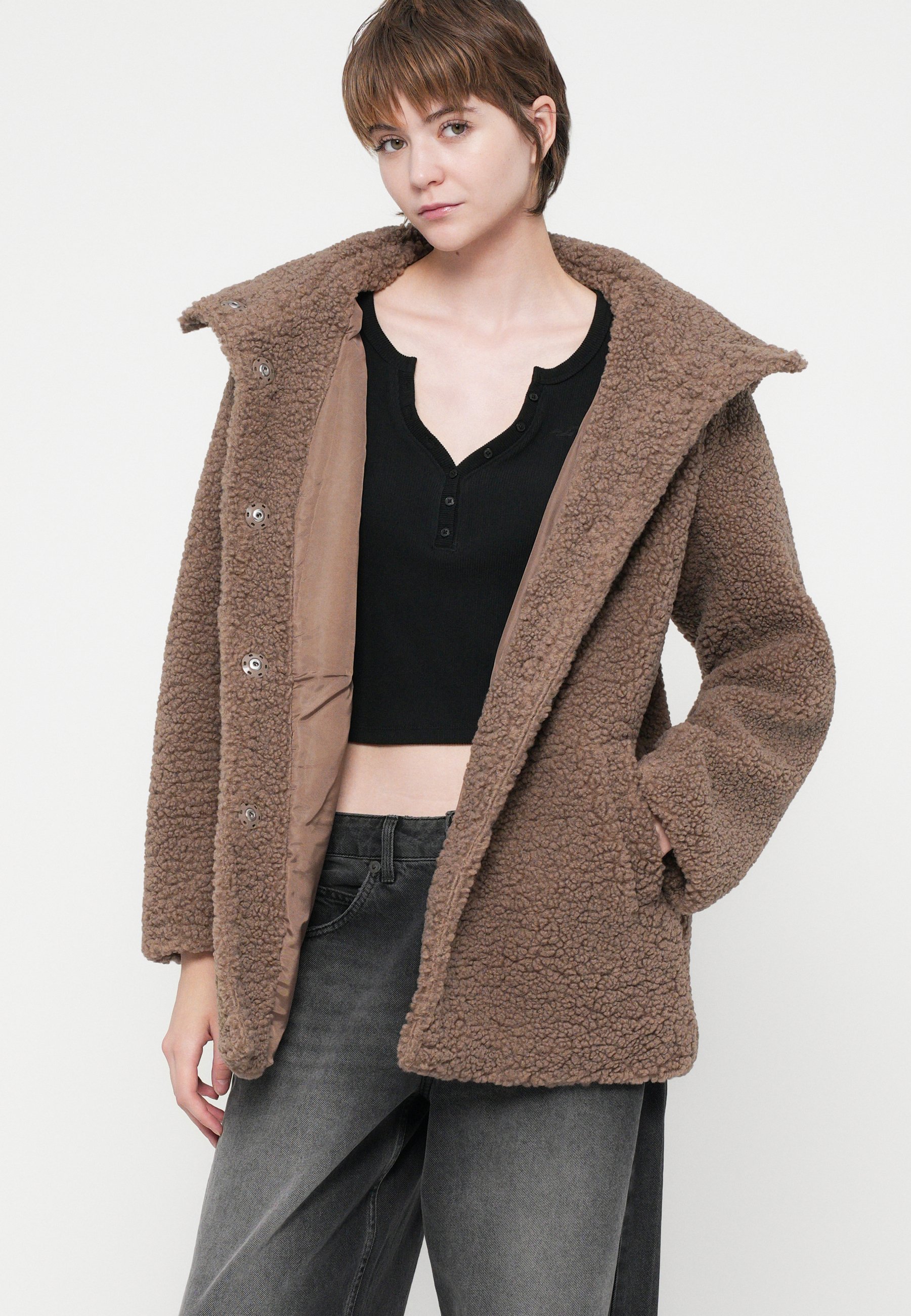 ONLY ONLMINA - Short coat - brown - Zalando.co.uk