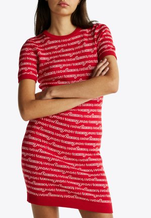 SCRIPT - Shift dress - red hybrid logo aop