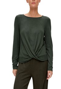 s.Oliver ET DÉTAIL CACHE-CŒUR - Langarmshirt - olivgrün