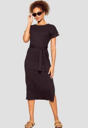 TURNBACK SLEEVE MIDI REGULAR FIT - Kampsunkleit - black