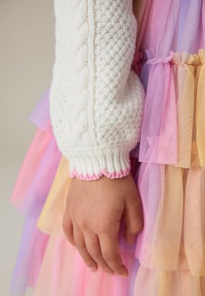 Little Bird, REGULAR FIT - SCALLOP COLLAR - Kardigán - cream and pink