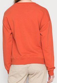 Rustfarbener Sweatshirt mit entspannter Passform, rundem Ausschnitt und gerippten Bündchen. Weicher Stoff mit leicht strukturierter Oberfläche.