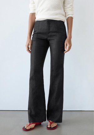 Massimo Dutti FLARE FIT - Kalhoty - black