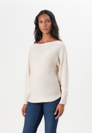 ONLY MATERNITY OLMNICOYA BOAT NECK PULLOVER - Strikkegenser - pumice stone