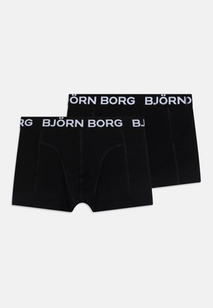 Schwarze Boxershorts aus Baumwolle mit einem elastischen Bund in Weiß mit "BJÖRN BORG"-Logo. Sie verfügen über flache Nähte und einen bequemen Sitz.