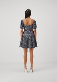 Gina Tricot PUFF SLEEVE MINI DRESS - Obleka iz džersija - navy