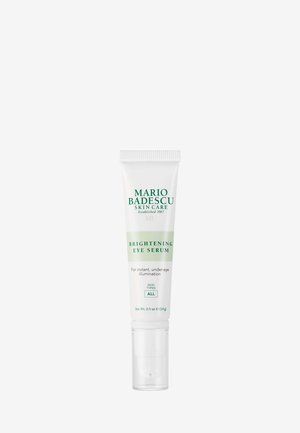 Mario Badescu Brightening Eye Serum tube met pompje, gelabeld voor directe verlichting onder de ogen, geschikt voor alle huidtypes, 0,5 oz.