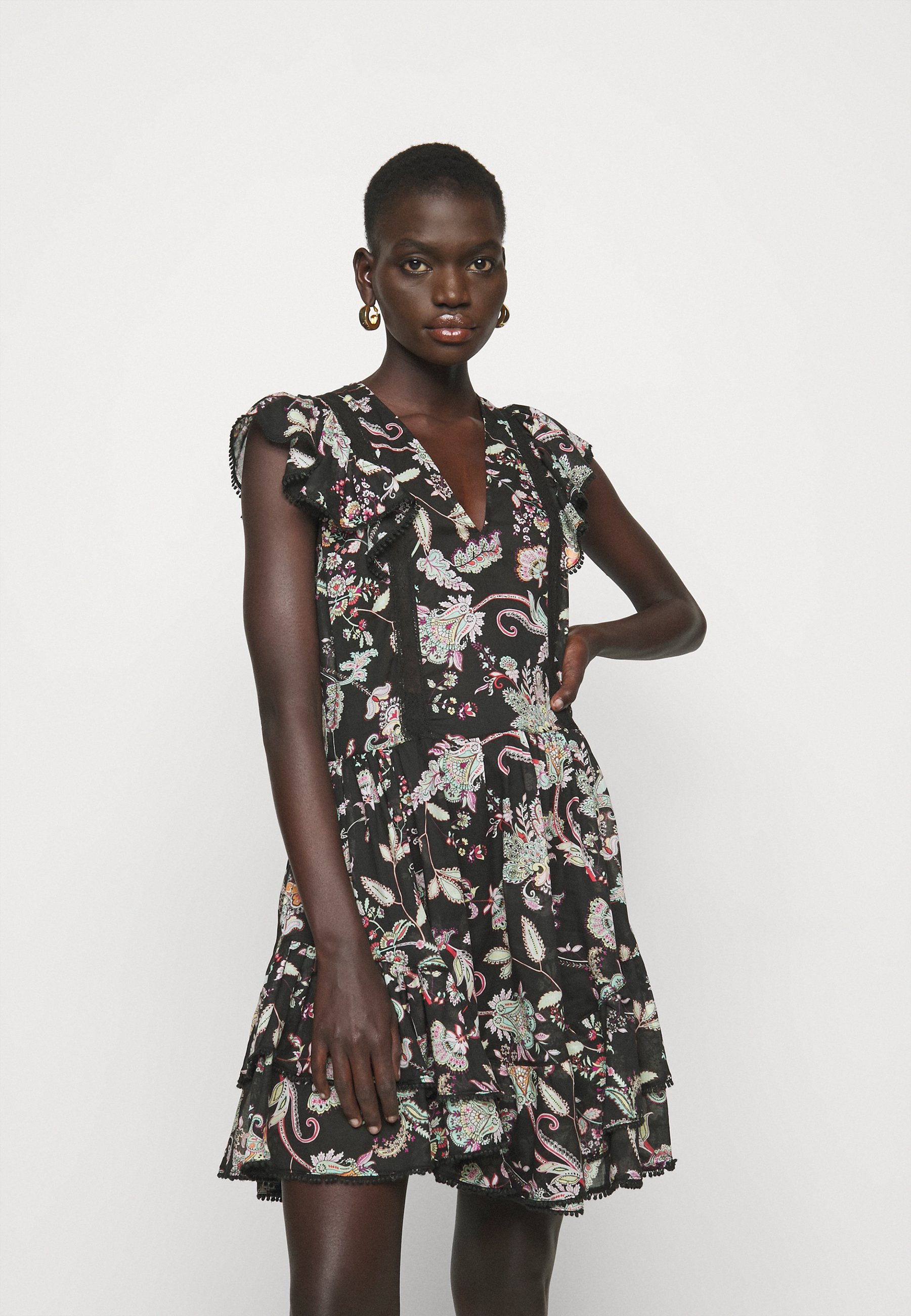TWINSET ABITO STAMPA FIORI - Vestito estivo - nero - Zalando.it
