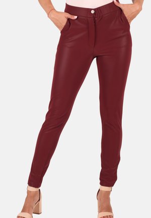 Trousers - bordowy