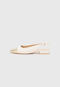 Baleríny s otevřenou patou - off white/gold coloured