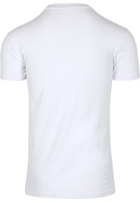 Witte t-shirt met korte mouwen, gemaakt van zachte, gladde stof. Heeft een ronde hals en een eenvoudig ontwerp zonder patronen of accenten.