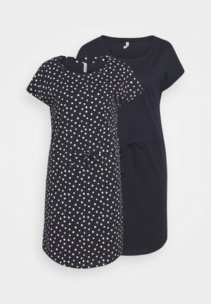 ONLMAY LIFE DRESS 2 PACK - Jersey dress - night sky/ecru spots/night sky soli