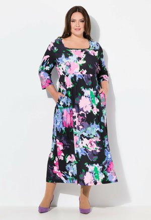 MATTE  ABSTRACT FLORAL EMPIRE POCKET - Jerseyjurk - black