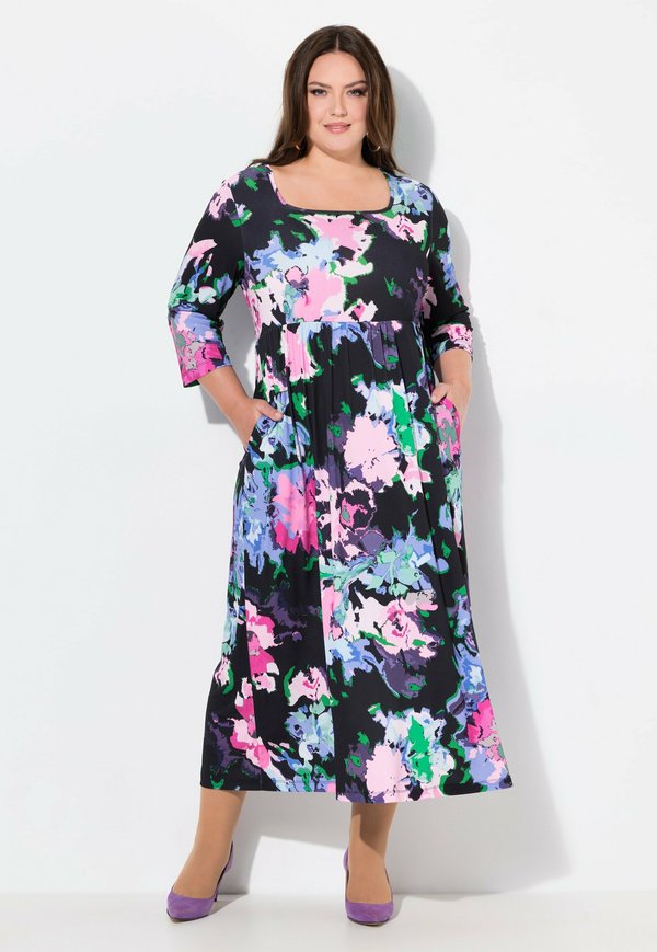 MATTE  ABSTRACT FLORAL EMPIRE POCKET - Jerseykleid