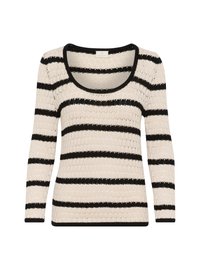 KAELEANOR  - Stickad tröja - feather gray   black stripe