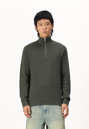 Jack & Jones PREMIUM JPRBLAMILANO HALF ZIP - Jersey de punto - peat