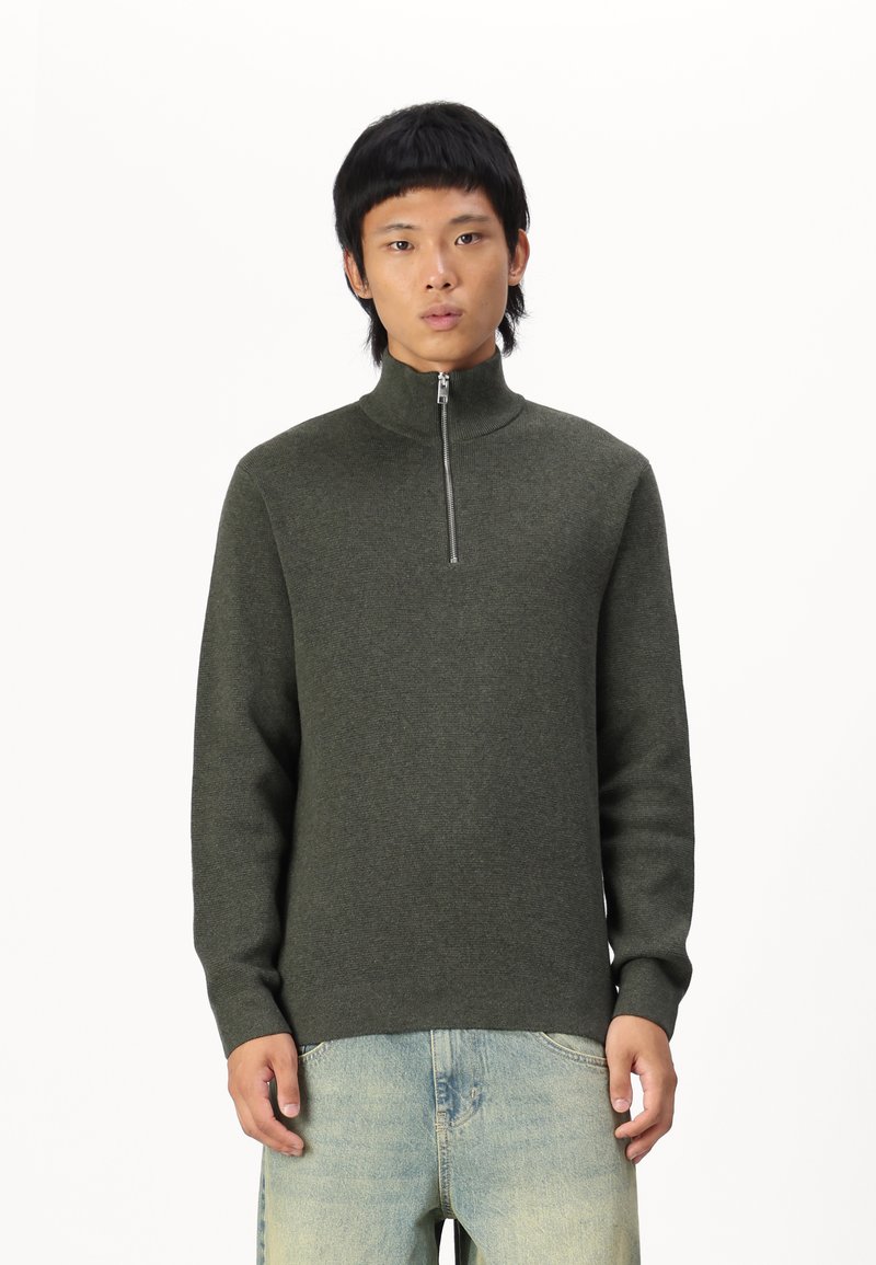 Jack & Jones PREMIUM JPRBLAMILANO HALF ZIP - Pulóver - peat