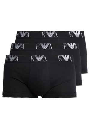 Boxer-briefs noirs avec une ceinture à logo et une inscription en lettres blanches. Matière douce avec un ajustement serré, conçus pour le confort et le soutien. Lot de trois.
