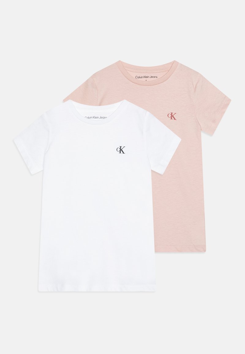 Calvin Klein Jeans SLIM MONOGRAM 2 PACK - Základné tričko - bright white/sepia rose