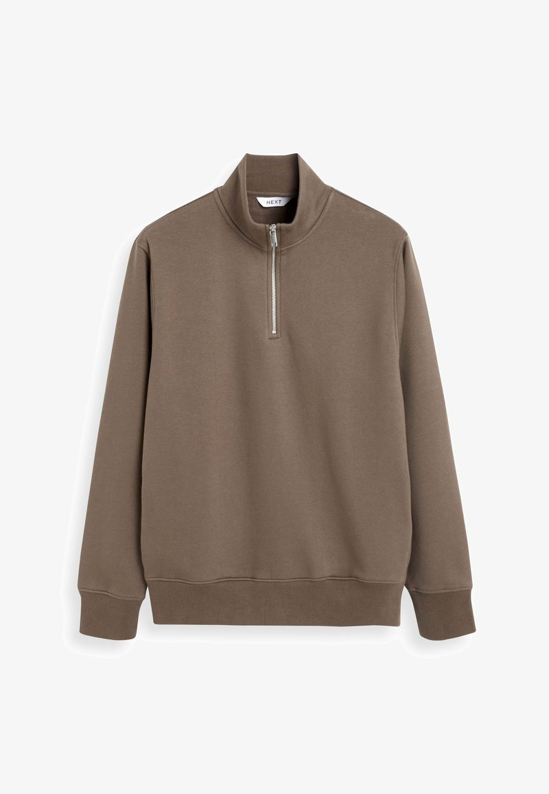 Next HALF ZIP FUNNEL NECK - Sudadera - light brown