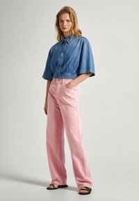 Chemisier Fille Pepe Jeans Sigrid - Popeline Fluide, Manches Mi-longues, Taille élastique, Logo Métal
