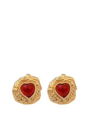 STRUCTURED HEART LOVE - Boucles d'oreilles - gold-coloured