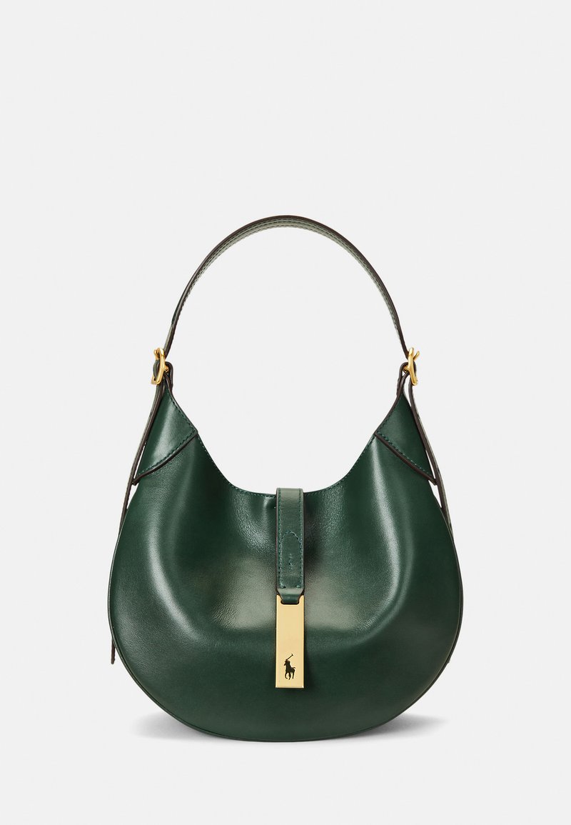Polo Ralph Lauren POLO ID LEATHER SMALL SHOULDER BAG - Geantă crossbody - bottle green