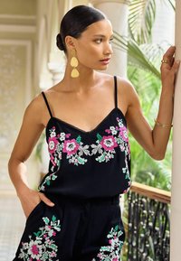 Love & Roses V A  EMBROIDERED CAMISOLE REGULAR FIT - Felső - black