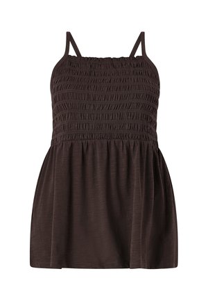 Ellos Plus collection, DAMEN-UNTERHEMD MIT SMOKING. - Undershirt - brown