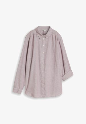 TOM TAILOR, BLOUSE WITH DOBBY FABRIC - Button-down blouse - preppy plum dobby