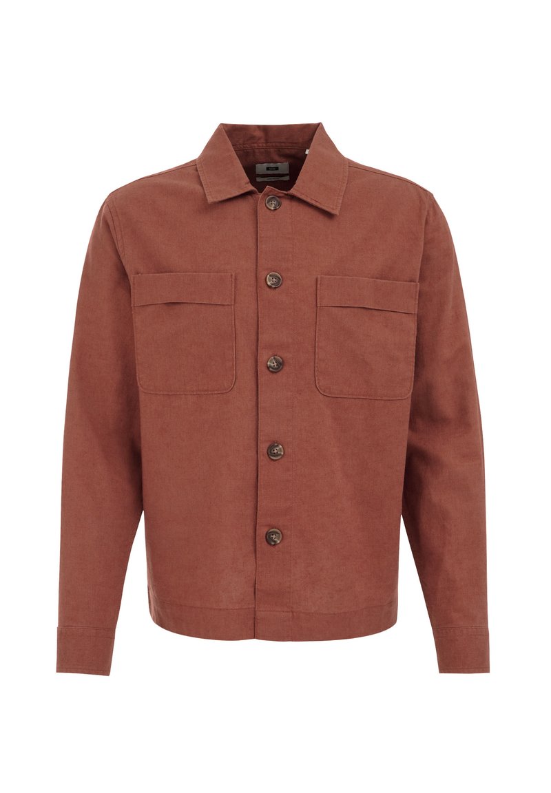 WE Fashion Lichte jas donkerbruin mêleerd