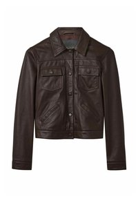 REGULAR FIT - ELY TRUCKER  - Ādas jaka - burgundy