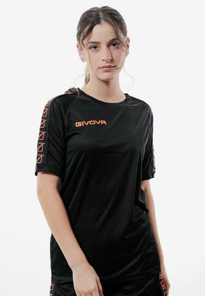 POLY BAND   - T-shirt con stampa - nero arancio fluo